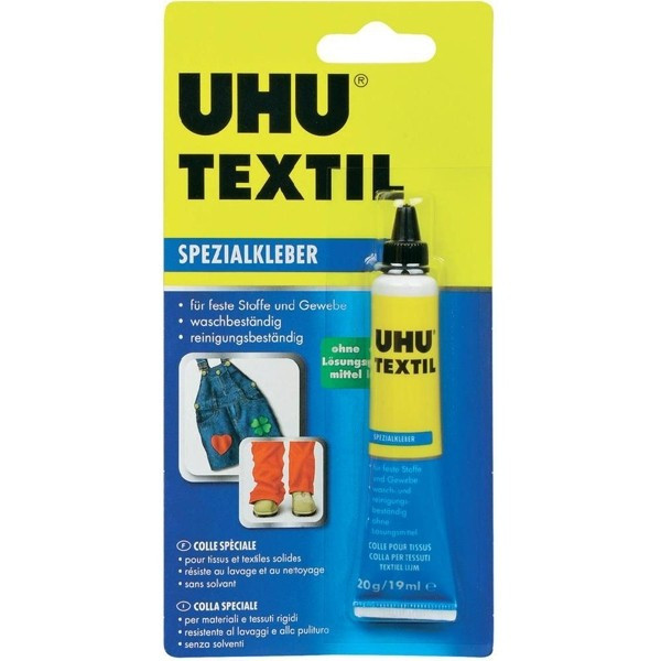 Клей для ткани UHU Textil 20 гр./19 мл., блистер (UHU 40300) Уценка: поврежден колпачок