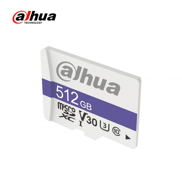 Dahua DHI-TF-C100 / 512GB Карта памяти Dahua 512GB MicroSD Card, Consumer Level Read speed up to 100 MB / s, Write speed up to 80 MB / s Speed Class C10, U3, V30 Operating Temperature 0~70°C, Storage Temperature -25~85°C TBW 70TB 7-year limited warranty