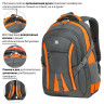 Рюкзак BRAUBERG DELTA универсальный, 3 отделения, серый/оранжевый, 