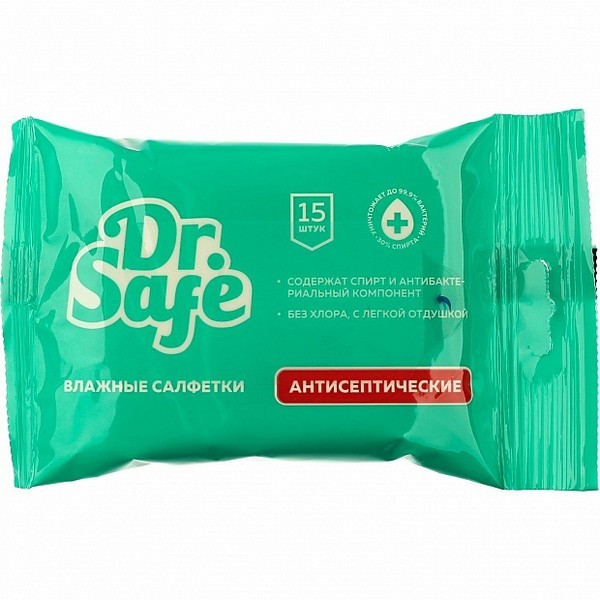 Влажные салфетки Dr.Safe салфетки антисептические Ментол (в упак 15 шт) BL1