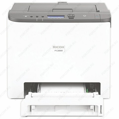 Ricoh 408333 Цветной лазерный принтер Ricoh P C300W, A4, 256Мб, 25стр/мин, дуплекс, PCL, PS3, LAN, WiFi, самозапуск, EOL