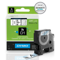 DYMO S0720820 Картридж с лентой DYMO 19мм х 7м. , черный на прозрачной ленте, пластик