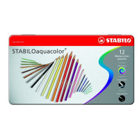 Набор Акварельных Цветных Карандей Stabiloaquacolor 12 Цв, Металлический Футляр (STABILO 1612-5)