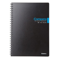 Блокнот на пружине Comix Compera Bond,  A4, линейка, 80 листов, черный/голубой (COMIX CPA4807 BLK/BU)