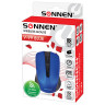 Мышь беспроводная SONNEN V99, USB, 1000/1200/1600 dpi, 4 кнопки, оптическая, синяя, 513530