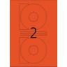 HERMA 5084 Этикетки самоклеющиеся для CD-дисков Бумажные А4, д. 116 мм, цвет: Красный, клей: перманентный, для печати на: струйных и лазерных аппаратах, в пачке: 25 листов/50 этикеток