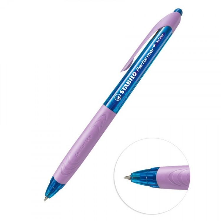 Ручка шариковая автоматическая STABILO Performer+ 328 XF/0,30 мм., корпус синий/лиловый, синяя (STABILO 328/3-41-3)