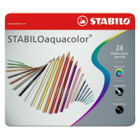 Набор Акварельных Цветных Карандей Stabiloaquacolor 24 Цв, Металлический Футляр (STABILO 1624-5)