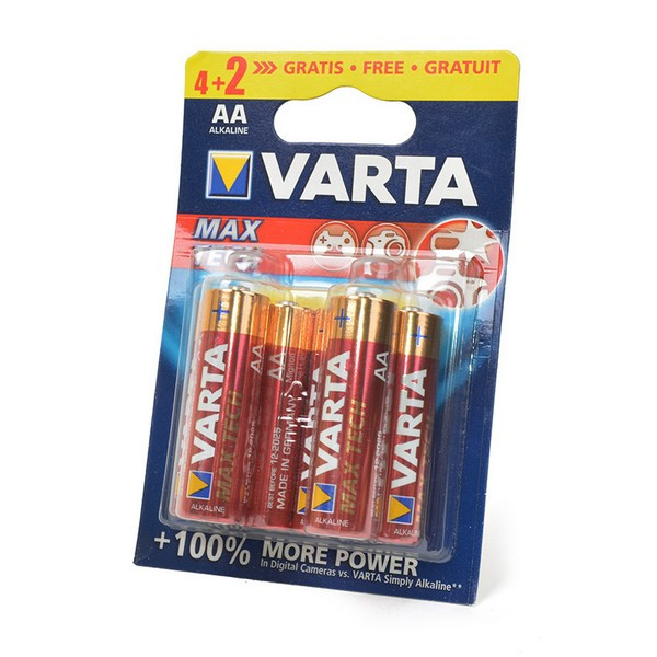 Батарейка VARTA LONGLIFE MAX POWER 4706 LR6 4+2шт BL6 (Комплект 6 шт.)