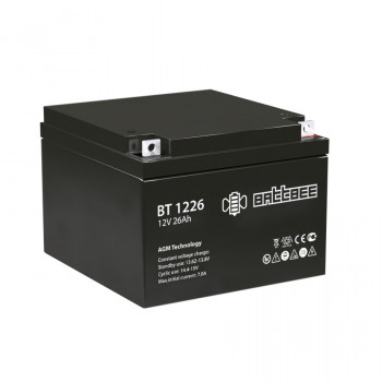 Energon Delta BT 1226 Аккумуляторная батарея BATTBEE (DELTA) BT 1226 (12В / 26Ач, Тип: AGM, Клемма: Болт + гайка Ø 5,5 мм, ДхШхВ: 166х175х125мм (Полная высота: 126мм), срок службы: 3 лет, Гарантия: 1г) 4614060010009; BT 1226; BT1226;