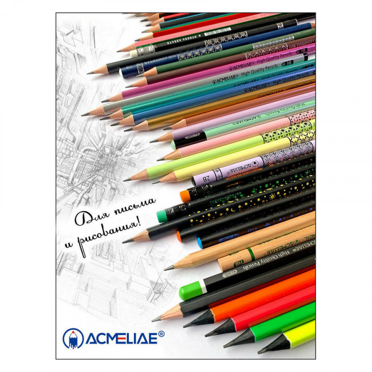 Карандаш чернографитный HB ACMELIAE шестигранный, 4 цвета корпуса (ACMELIAE 43513)