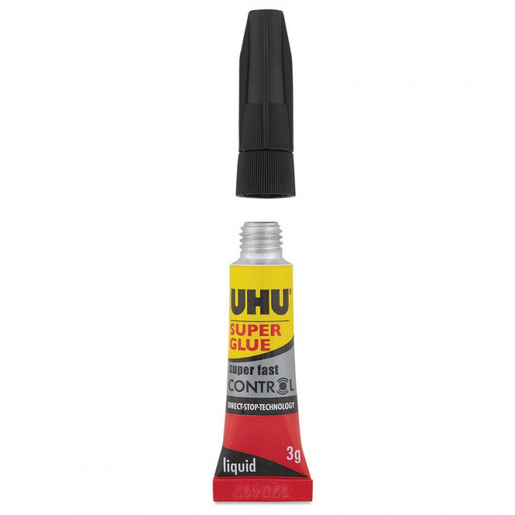 Клей секундный UHU Sekundenkleber Control (Super Glue), универсальный, моментального склеивания, 3 гр. (UHU 36015/40755)