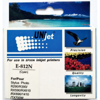 Uni Jet E-0812N Совместимый картридж голубой T0812/C13T11124A10 большой ёмкости для Epson Stylus Photo R270, R290, R390, RX590, RX610, RX690, 1410, TX700W (Uni Jet E-0812N) Использовать до 07/2015