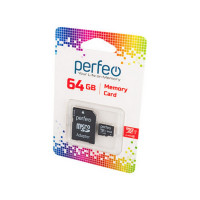 Носитель информации PERFEO microSDXC 64GB High-Capacity (Class 10) UHS-1 с адаптером BL1