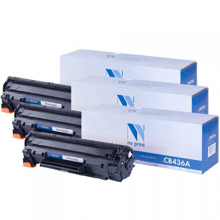 NV Print NVP-CB436A-SET3 Картридж совместимый NV-CB436A-SET3 для HP LaserJet M1120 mfp /  M1120n mfp /  M1522 MFP /  M1522n MFP /  M1522nf MFP /  P1504 /  P1504n /  P1505 /  P1505n /  P1506 /  P1506n (2000k) (3 шт)