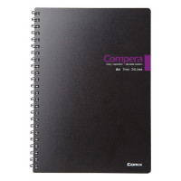 Блокнот на пружине Comix Compera Bond,  A4, линейка, 80 листов, черный/фиолетовый (COMIX CPA4807 BLK/PU)