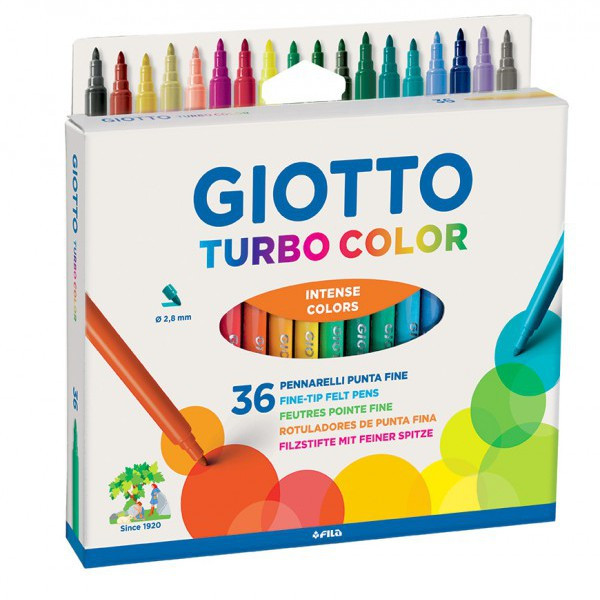 Фломастеры Giotto Turbo Color, набор 36 цветов (071600)