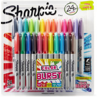 Набор маркеров нестираемых Sharpie Color Burst, перманентные, F, 24 цвета (Sharpie 1956292)