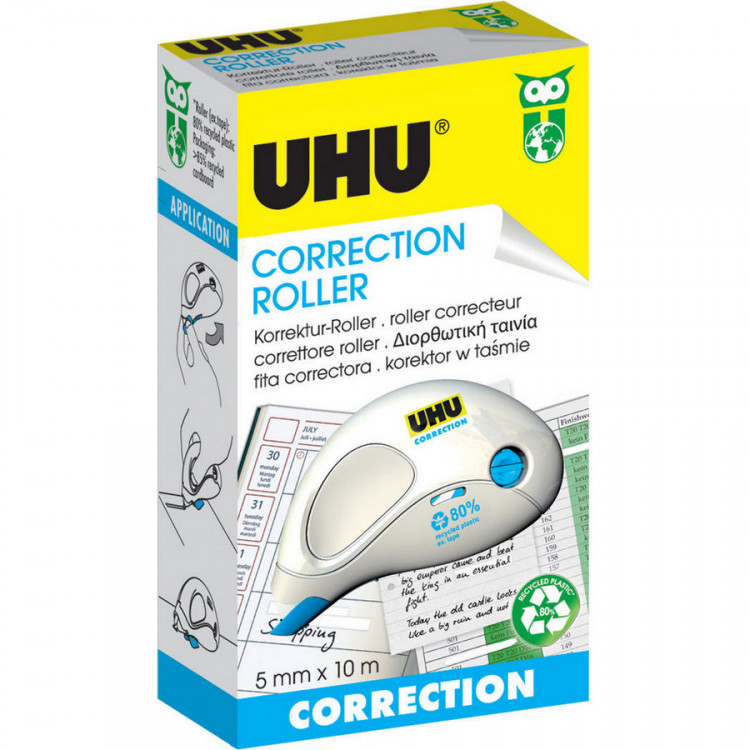 Корректирующий роллер-мышь UHU Correction Roller Compact, Компакт, 5 мм. x 10 м. (UHU 50370)