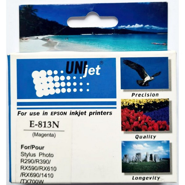 Uni Jet E-0813N Совместимый картридж пурпурный T0813/C13T11134A10 большой ёмкости для Epson Stylus Photo R270, R290, R390, RX590, RX610, RX690, 1410, TX700W (Uni Jet E-0813N) Использовать до 07/2015