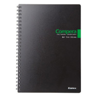 Блокнот на пружине Comix Compera Bond,  A4, линейка, 80 листов, черный/зеленый (COMIX CPA4807 BLK/GN)