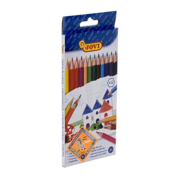 Цветные карандаши 12 цв в коробке с европодвесом Jovi 730/12