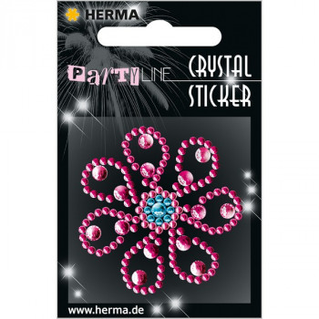 HERMA 15376 НАКЛЕЙКИ  CRYSTAL с декоративной вставкой из пластиковой стразы -  цветок 