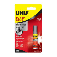 Клей секундный UHU Sekundenkleber Pipette (Super Glue Pipette), в пипетке, универсальный, моментального склеивания, 3 гр. (UHU 40974)