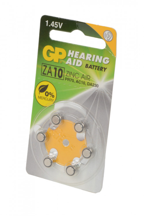 Батарейка GP Hearing Aid ZA10F-D6 ZA10 BL6 (Комплект 6 шт.)
