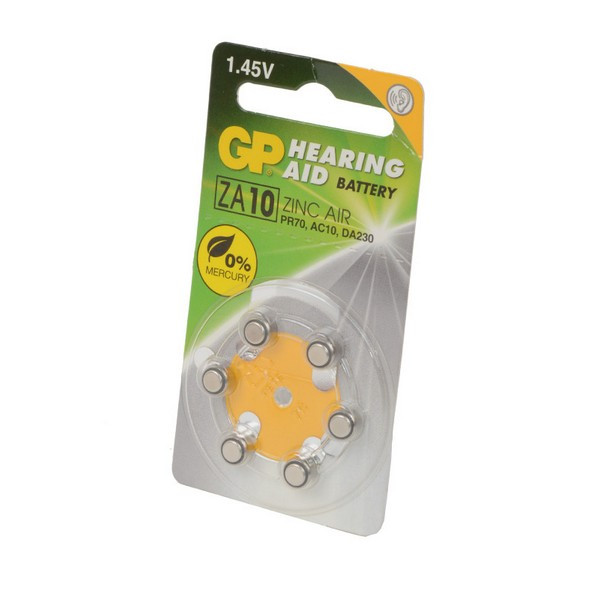 Батарейка GP Hearing Aid ZA10F-D6 ZA10 BL6 (Комплект 6 шт.)