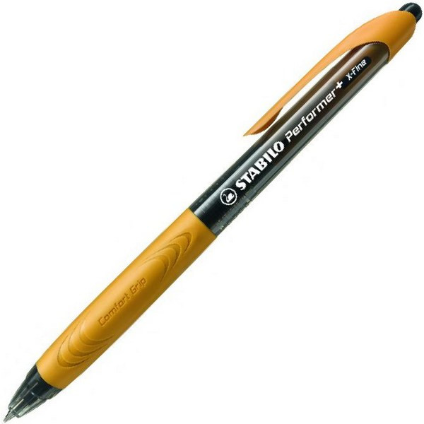 Ручка Шариковая Автоматическая Stabilo Performer + Толщина Линии Xf, Цвет Чернил Черный, Цвет Корпуса Черный/Оранжевый 0,30 мм. (STABILO 328/3-46-2)