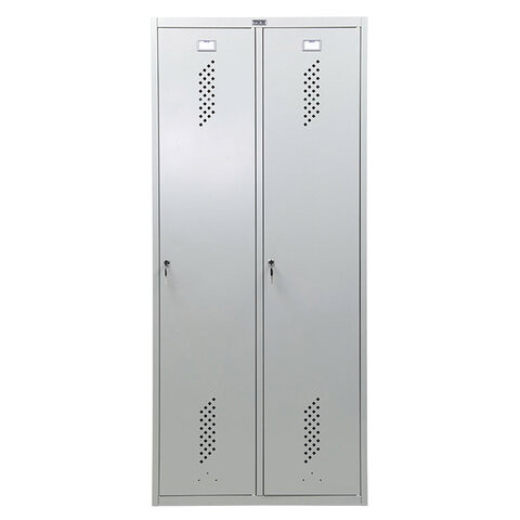 Шкаф металлический для одежды ПРАКТИК "LS-21-80", двухсекционный, 1830х813х500 мм, 35 кг