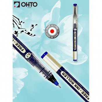 Ручка роллер OHTO FREE-INK ROLLER 0,7мм синяя (OHTO CFR-157NP Blue) Синяя ручка роллер японского бренда OHTO (ОХТО) – отлично подойдет для письма, рисования, скетчей, эскизов, нейрографики, черчения. Длина письма 1200 метров.