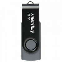 Флеш-диск 32 GB SMARTBUY Twist USB 2.0, черный, SB032GB2TWK