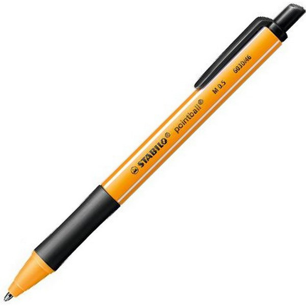 Ручка шариковая автоматическая Stabilo Pointball, 0,5 мм., черная (STABILO 6030/46)