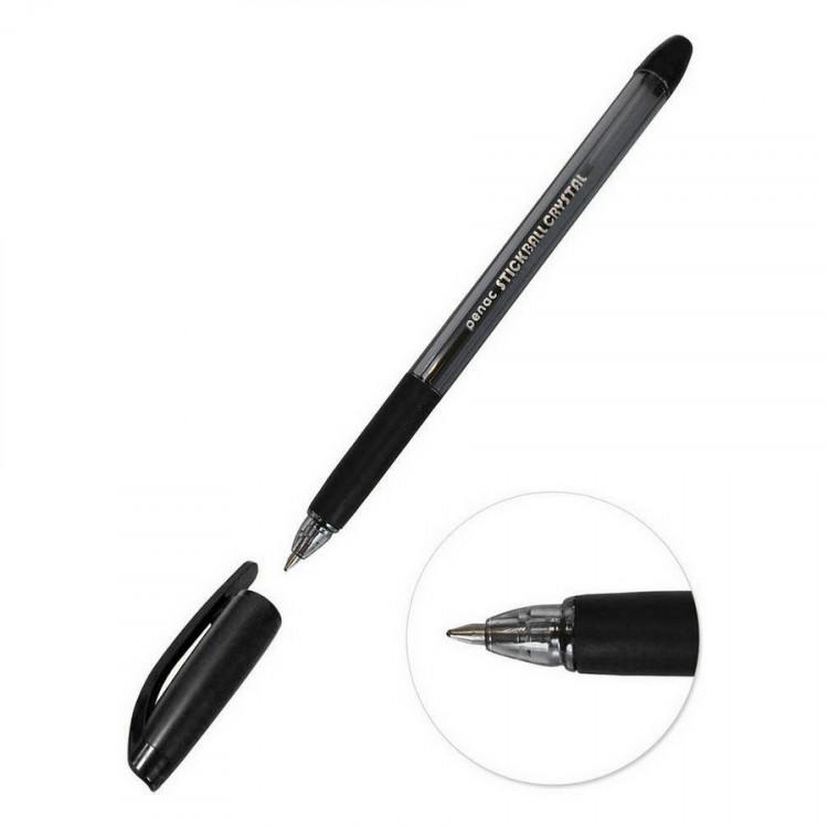 Ручка шариковая Penac Stick Ball Cristal 0,7 мм., черная (PENAC BA3402-06F)