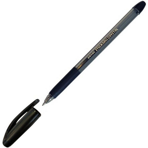Ручка шариковая Penac Stick Ball Cristal 0,7 мм., черная (PENAC BA3402-06F)