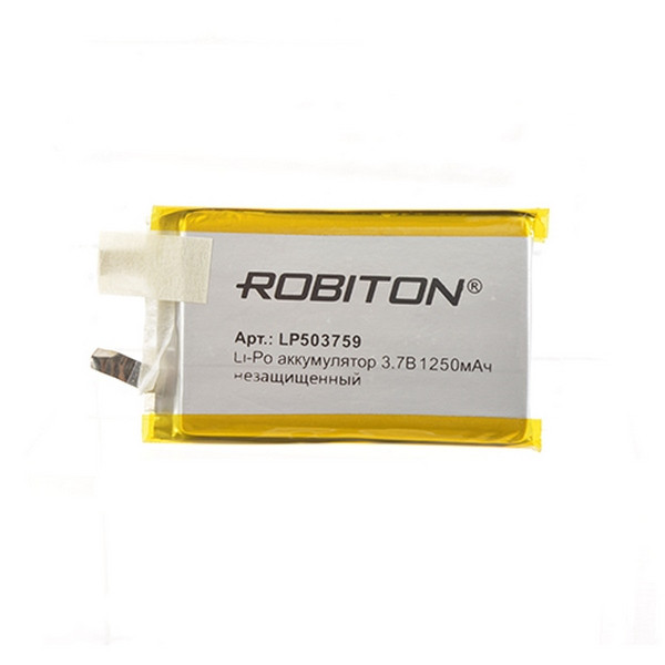 Аккумулятор ROBITON LP503759UN 3.7В 1250мАч без защиты PK1