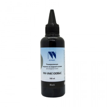 NV Print NVP-INK100BkC Чернила универсальные на водной основе NV-INK100BkC  для аппаратов Canon (100 ml) Black совместимые NVP-INK100BKC, Совместимость: , ресурс: 0 стр.