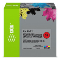 Cactus CS-CL51 Совместимый Картридж цветной CL-51 (18мл) для Canon Pixma MP150, MP160, MP170, MP180, MP450, MP460; iP2200, iP6210, iP6220, iP6220D, iP6310, iP6310D; MX300, MX310 (увеличенный ресурс) Дата пр-ва 03/2019
