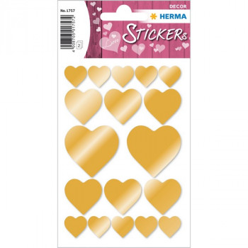 HERMA 1757 НАКЛЕЙКИ DECOR золотое сердце 