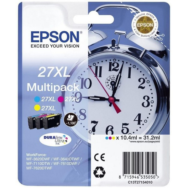 Epson C13T27154022 Набор картриджей 27XL MultiPack (C,M,Y) для Epson WF7110/7610/7620 (1100стр)