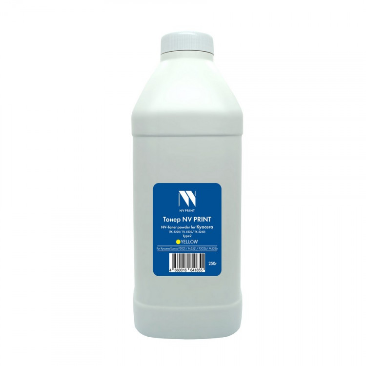NV Print NVP-Kyo5220-Type2-250gY Тонер для Kyocera TK-5220 / TK-5230 / TK-5240 Tуре2 (250г) Yellow для Ecosys P5021, M5521, P5026, M5526 совместимый
