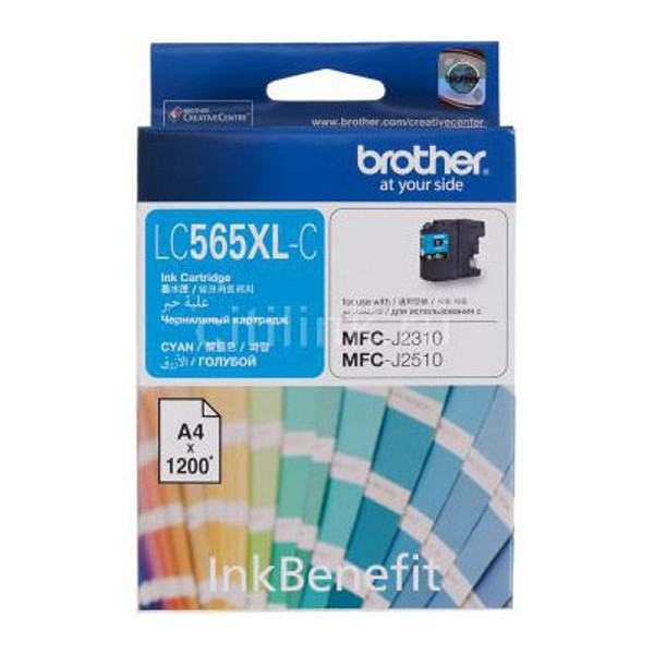 Brother LC565XLC Картридж Brother LC-565XLC для MFCJ2310, 2510, 3520, 3720 голубой (1200стр)