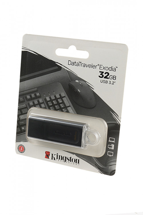 Носитель информации KINGSTON USB 3.2 Gen 1 32GB DataTraveler Exodia чёрный с белым BL1