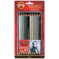 Набор цветных акварельных карандашей Koh-I-Noor Mondeluz 3722, 12 цветов, Grey Line (KOH-I-NOOR 3722012010BL)