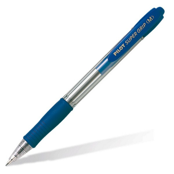 Ручка шариковая автоматическая Pilot Super Grip M 1 мм, стержень: синий (Pilot BPGP-10R-M-L)