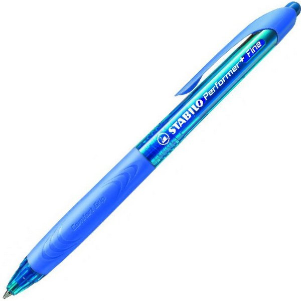 Ручка шариковая автоматическая Stabilo Performer +, толщина линии F, цвет чернил Синий, цвет корпуса Синий/Синий 0,38 мм. (STABILO 328/1-41)