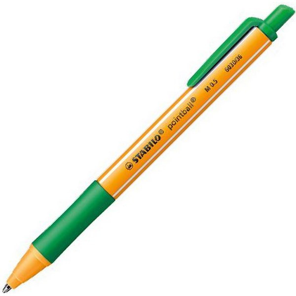 Ручка шариковая автоматическая Stabilo Pointball, 0,5 мм., зеленая (STABILO 6030/36)