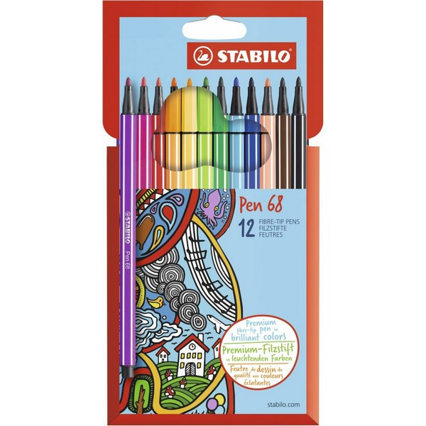 Набор Фломастеров Stabilo Pen 68 12 Цв Картон (STABILO 6812-7)